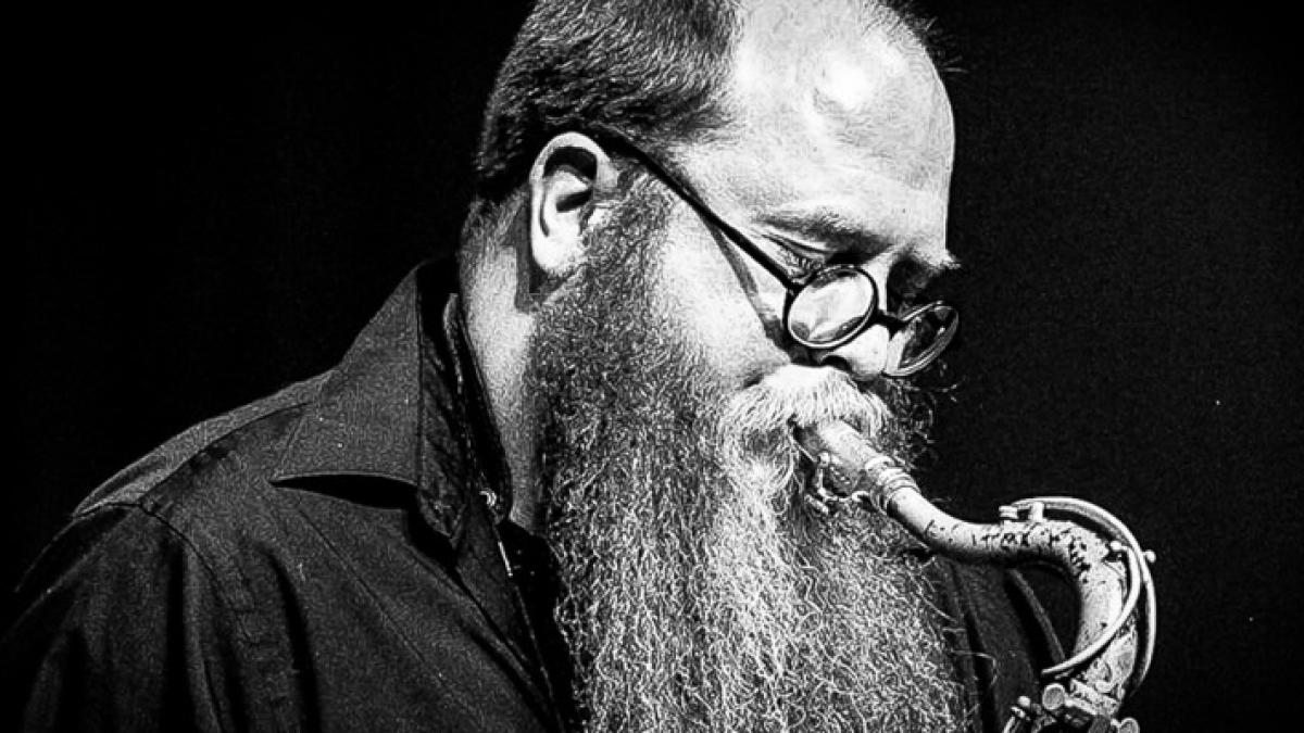 Geoff Pfeifer performing on tenor saxophone